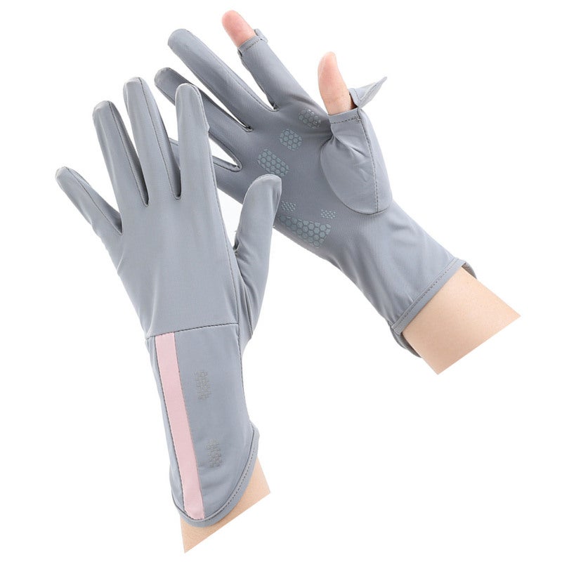 SPORT Women Sun Protection Gloves Sunblock Gloves Non Slip UV Protection Driving Gloves Summer Outdoor Gloves for Women Girls Light Gray - Image 5