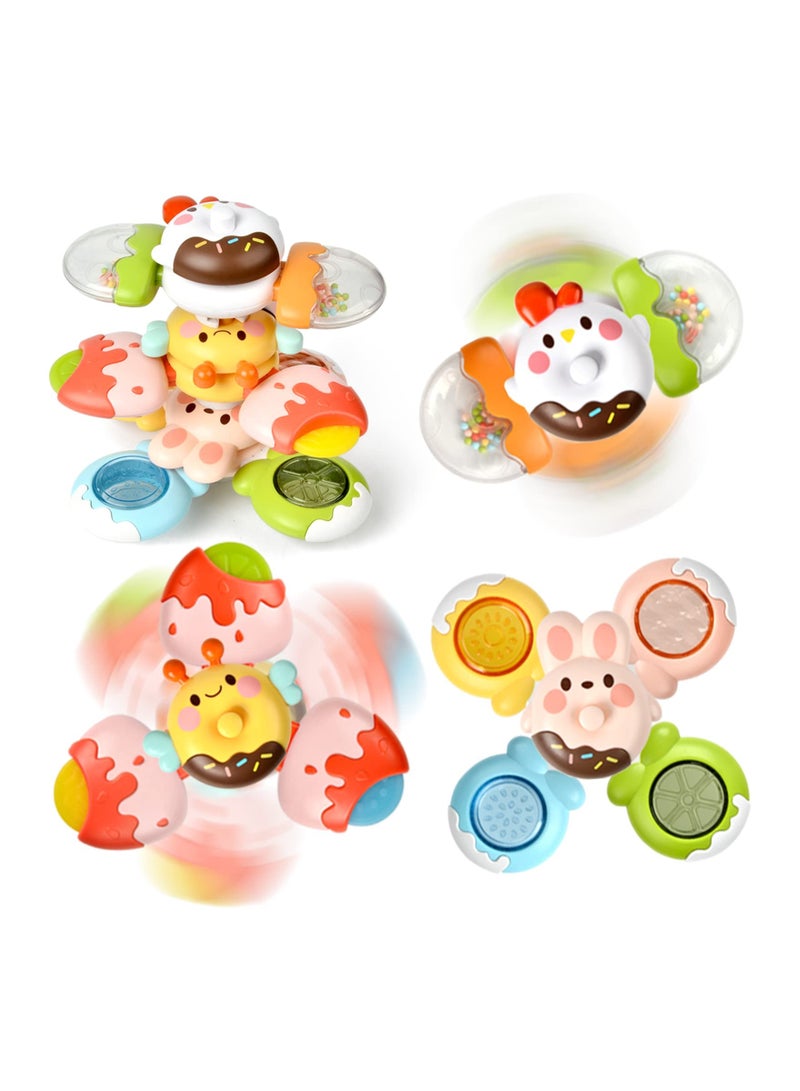 SYOSI Baby Suction Cup Toys for 1-2 Year Olds, High Chair Spinner Toy Toddler Sensory Play Rattle Toys Interactive Toddler Toys First Birthday Present Ideas Engaging Highchair Toys for 1-2 Year Olds - Image 1