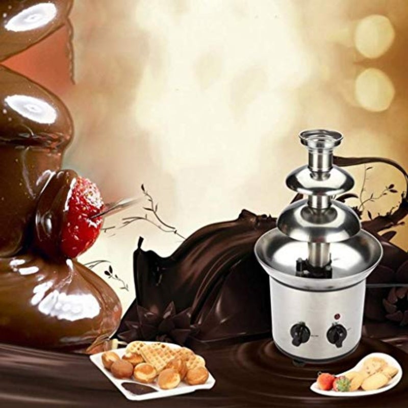 Stainless Steel Chocolate Melts Dipping Machine 3-Tier Chocolate Fondue Fountain Energy-saving Heating Plates More Uniform And More Power-efficient - Image 5