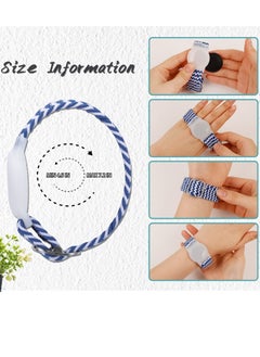 Generic 2 Pcs Kids Bracelet Strap Compatible with AirTag, GPS Kids Tracker Holder Woven Wrist Strap Nylon Adjustable Anti-Loss Airtag Strap for Kids Seniors（White Blue,Navy Blue）  - Image 2