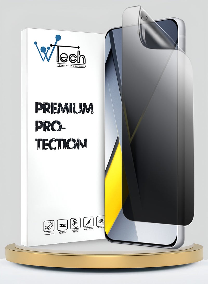 دبليو تيك حامي شاشة مرن ورقيق من هيدروجيل مضاد للتجسس / حماية الخصوصية لهاتف Xiaomi Poco F8 Pro 5G 2025 - شفاف (MSHFMP) - Image 1