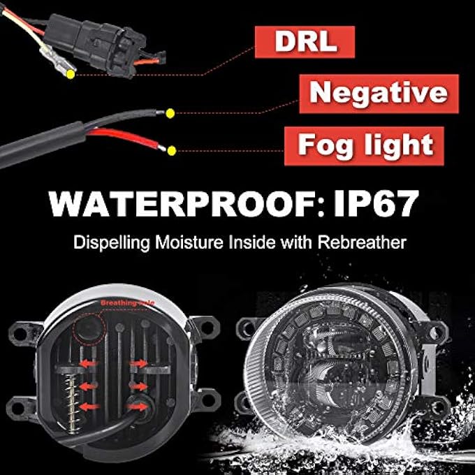 AUDEXEN Led Fog Lights With Drl Compatible With Toyota Camry Highlander Corolla Prius Passenger And Driver Side Led Fog Lamps Compatible With Lexus Gs Is Lx Rx Es Ct - Image 4