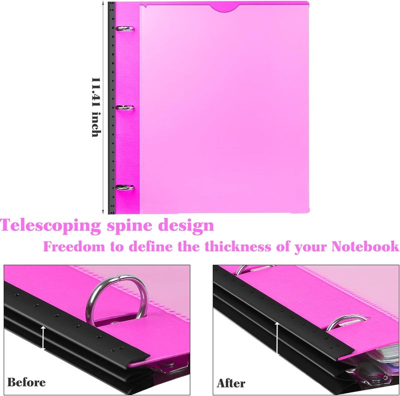 All-in-one Telescoping Binder Notebook, Refillable 3 Ring Notebook Binder - Pink - Image 5