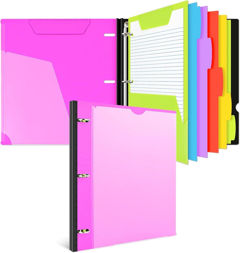 All-in-one Telescoping Binder Notebook, Refillable 3 Ring Notebook Binder - Pink - Image 1