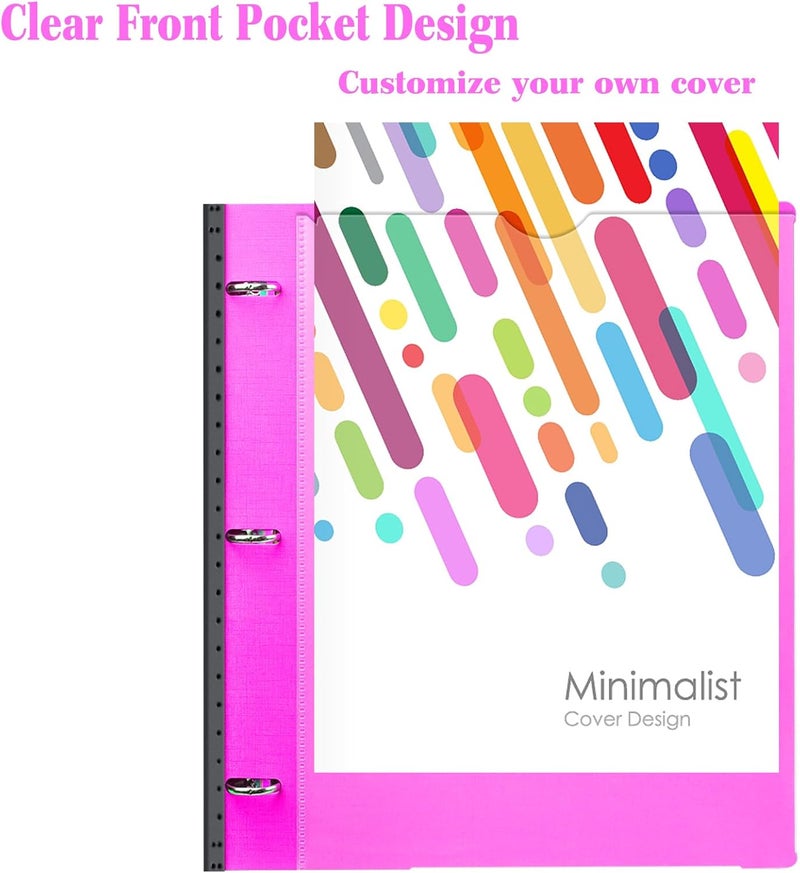 All-in-one Telescoping Binder Notebook, Refillable 3 Ring Notebook Binder - Pink - Image 4