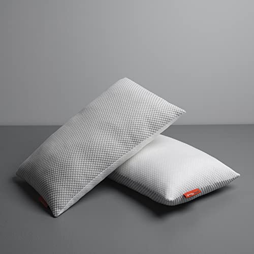 Sleepyhead Hollow Fibre Pillow Pack of 2 (26x16 Inch) | Soft Plush Fiber Filling | Free Extra Filling for Custom Comfort | Breathable & Anti-Odour Fabric | Neck & Head Support Pillow (Grey & White) - Image 1