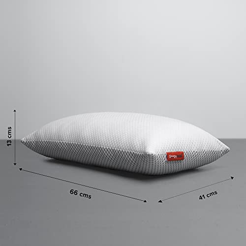Sleepyhead Hollow Fibre Pillow Pack of 2 (26x16 Inch) | Soft Plush Fiber Filling | Free Extra Filling for Custom Comfort | Breathable & Anti-Odour Fabric | Neck & Head Support Pillow (Grey & White) - Image 4