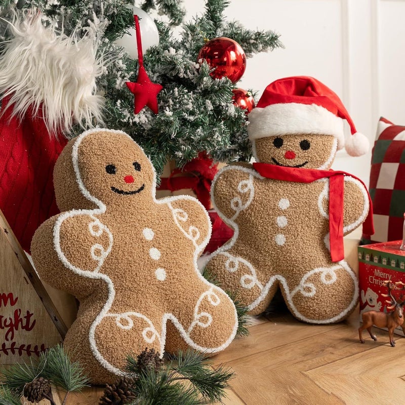 Gingerbread Man Plush Pillow Soft Cushion Holiday Easter Decor Gift for Mom - Image 2