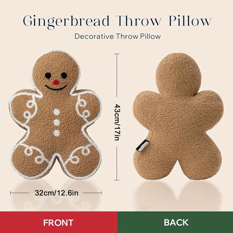 Gingerbread Man Plush Pillow Soft Cushion Holiday Easter Decor Gift for Mom - Image 3