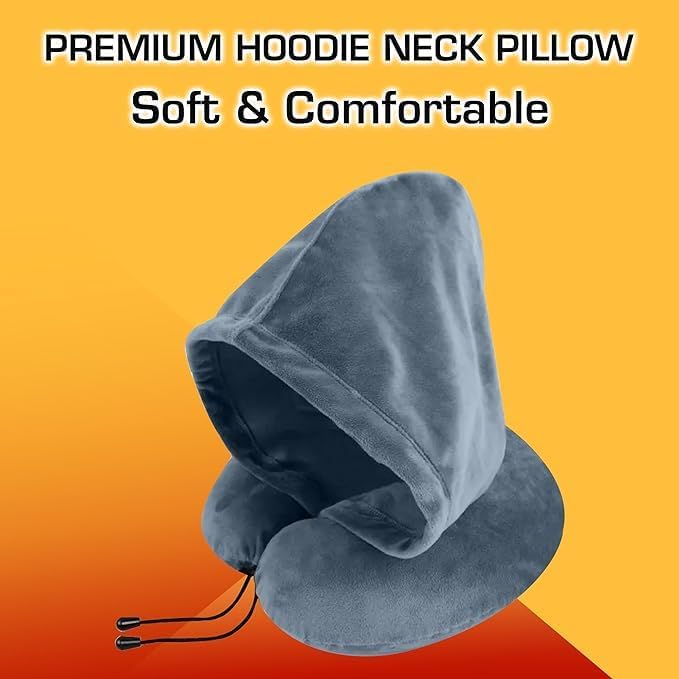 LOTA LOTA Neck Pillow with Hood Car Cushion Pillows for Comfort Sleep and Travel in Plane Flight Car Train Airplane for Mens and Women Travel Accessory Pillow for Neck Pain Relief support - Image 2