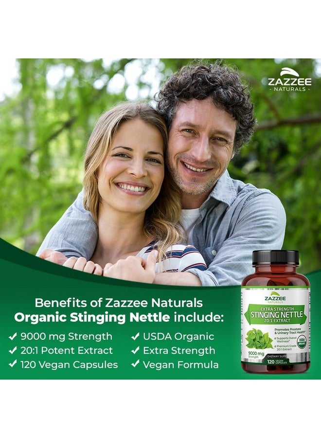 Zazzee USDA Organic Stinging Nettle 20:1 Extract, 9000 mg Strength, 120 Vegan Capsules, 4 Month Supply, Concentrated, Standardized 20X Extract, Certified Organic, 100% Vegetarian, All-Natural, Non-GMO - Image 4
