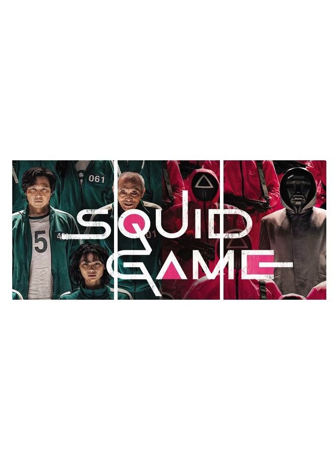 Decorative Wall Art Painting with Squid Game  Series Design 3 Pieces Size 120x60cm