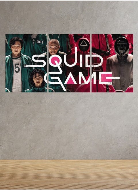 Decorative Wall Art Painting with Squid Game  Series Design 3 Pieces Size 120x60cm