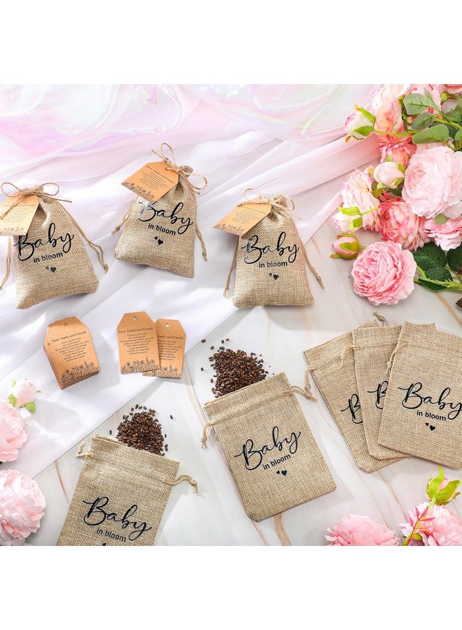 Fumete 50 Sets Baby Shower Party Favors Baby In Bloom Mini Seed Packet Favors Wildflower Design Tag Kraft Thank You Cards Seed Sack Seed Organizer Burlap Bag And Twine For Gender Reveal (No Seeds) - Image 5
