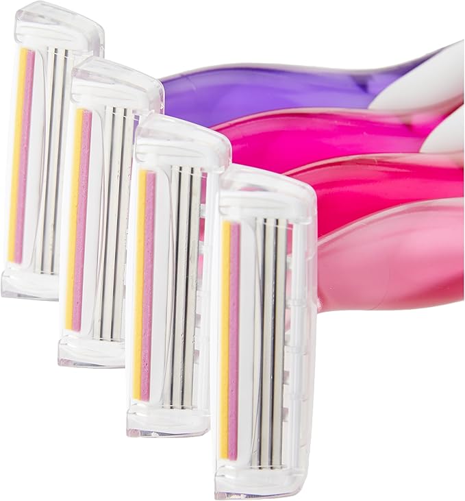 Bic BIC Soleil Scent 3Blade Lady Razor with Lubricating Strip for a Smooth shave and Easy Grip Handle Pack of 4  - Image 3