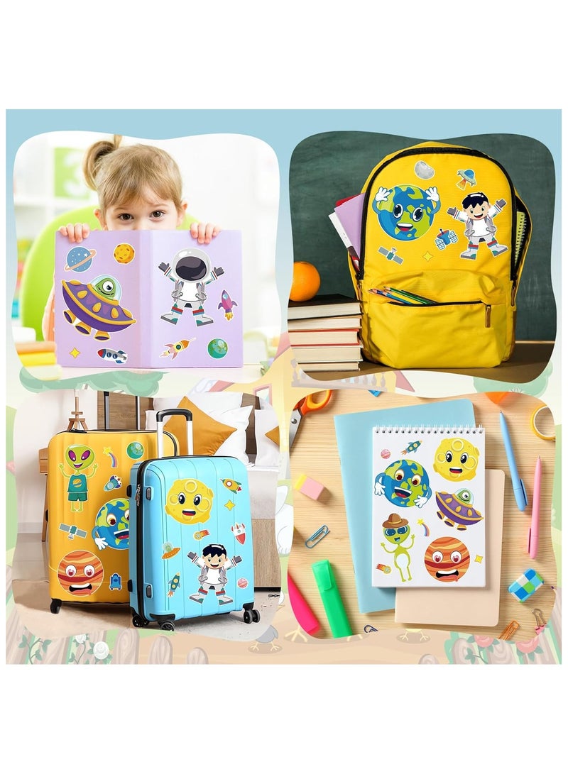 24 Sheets Make Your Own Space Stickers, Fun Outer Space Make-a-Face Sticker Mix and Match Space Theme DIY Stickers for Birthday Party Crafts - Image 5