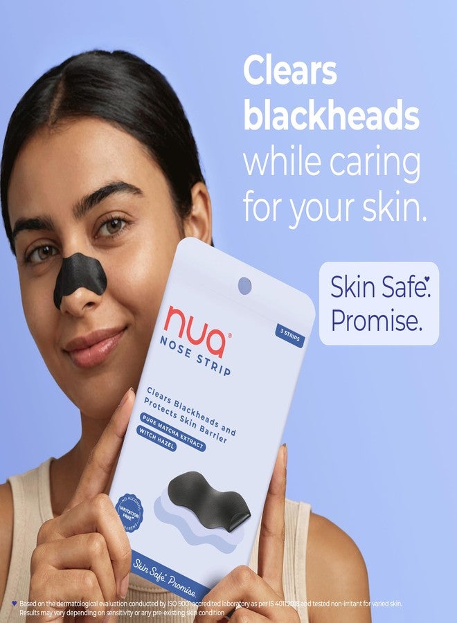 Nua Nose Strip | Removes Blakcheads & Whiteheads | Absorbs Excess oil & Sebum | Pure Matcha and Witch Hazel | 100% Natural Extracts | Works within 10 minutes | Protects Skin Barrier | Safe on Skin - Image 2