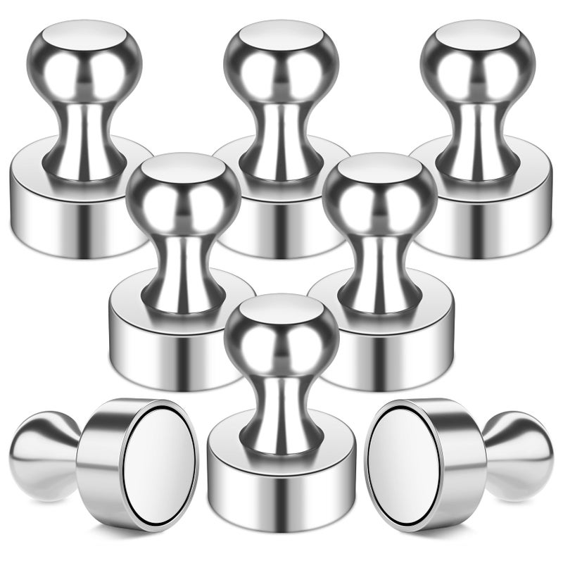 Fridge Magnets 8 Pack 12 x 16 mm Strong Neodymium Magnet Push Pins Whiteboard Magnets Magnetic Push Pins for Fridge Whiteboard Magnet for Crafts Photo Map Office DIY