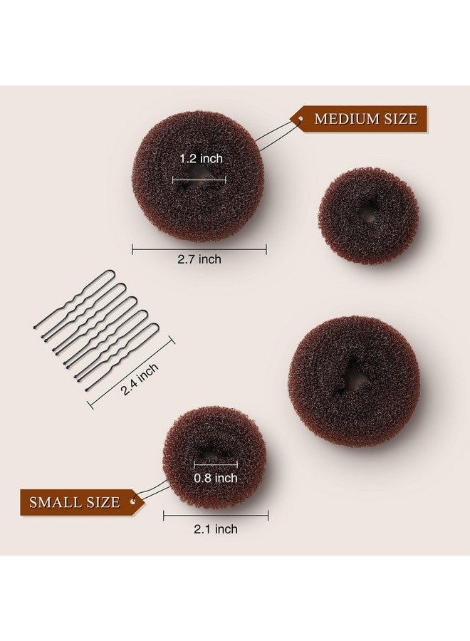 MORGLES Donut Bun Maker, MORGLES Bun Maker for Hair Ring Style Bun Maker Set with 4PCS Donut Bun 10PCS Black Hair Pins - Image 2