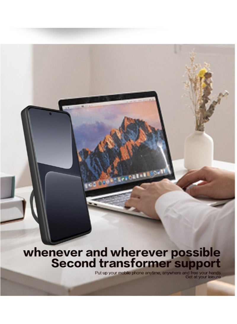 for Xiaomi 14T 5G Case, Slide Camera Lens Cover, Magnetic Ring Holder Kickstand Protective Phone Case for Xiaomi 14T 5G, Black  - Image 3