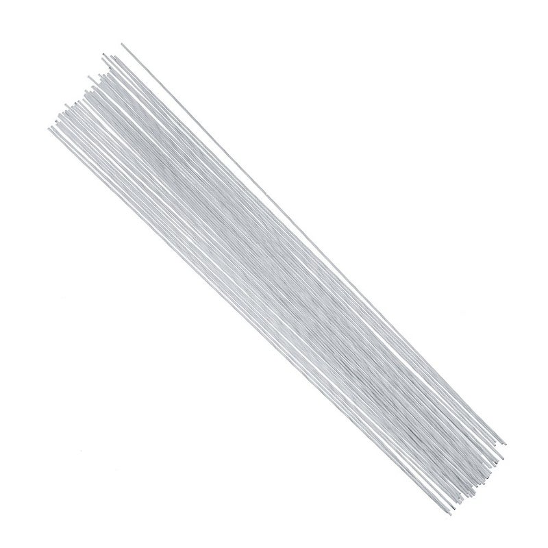 DECORA 18 Gauge White Floral Stem Wire 16 inch,50/Package - Image 1