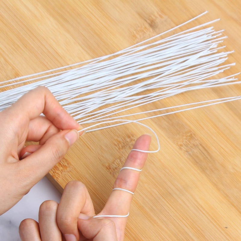 DECORA 18 Gauge White Floral Stem Wire 16 inch,50/Package - Image 5