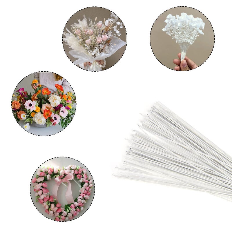 DECORA 18 Gauge White Floral Stem Wire 16 inch,50/Package - Image 4