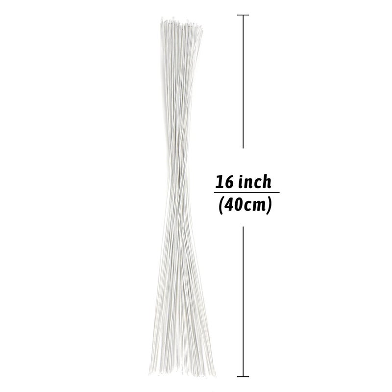 DECORA 18 Gauge White Floral Stem Wire 16 inch,50/Package - Image 3