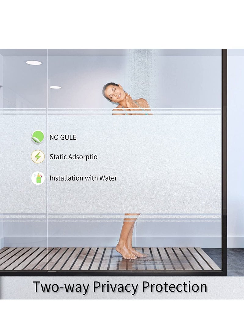 Frosted Window Privacy Film Heat Control UV Blocking,Static Cling Non-Adhesive Reusable,Matte