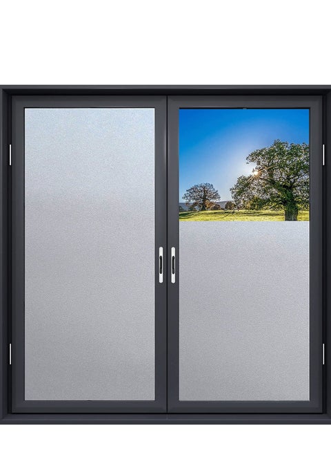 Frosted Window Privacy Film Heat Control UV Blocking,Static Cling Non-Adhesive Reusable,Matte