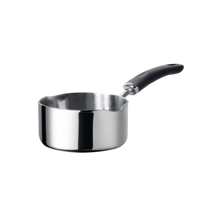 Meyer Trivantage Nickel Free Stainless Steel Triply Cookware Milkpan Milk Pot Tea Pan Steel pan Induction Bottom Small Milk Boiling Vessel 14cm Silver 1 Liter - Image 1
