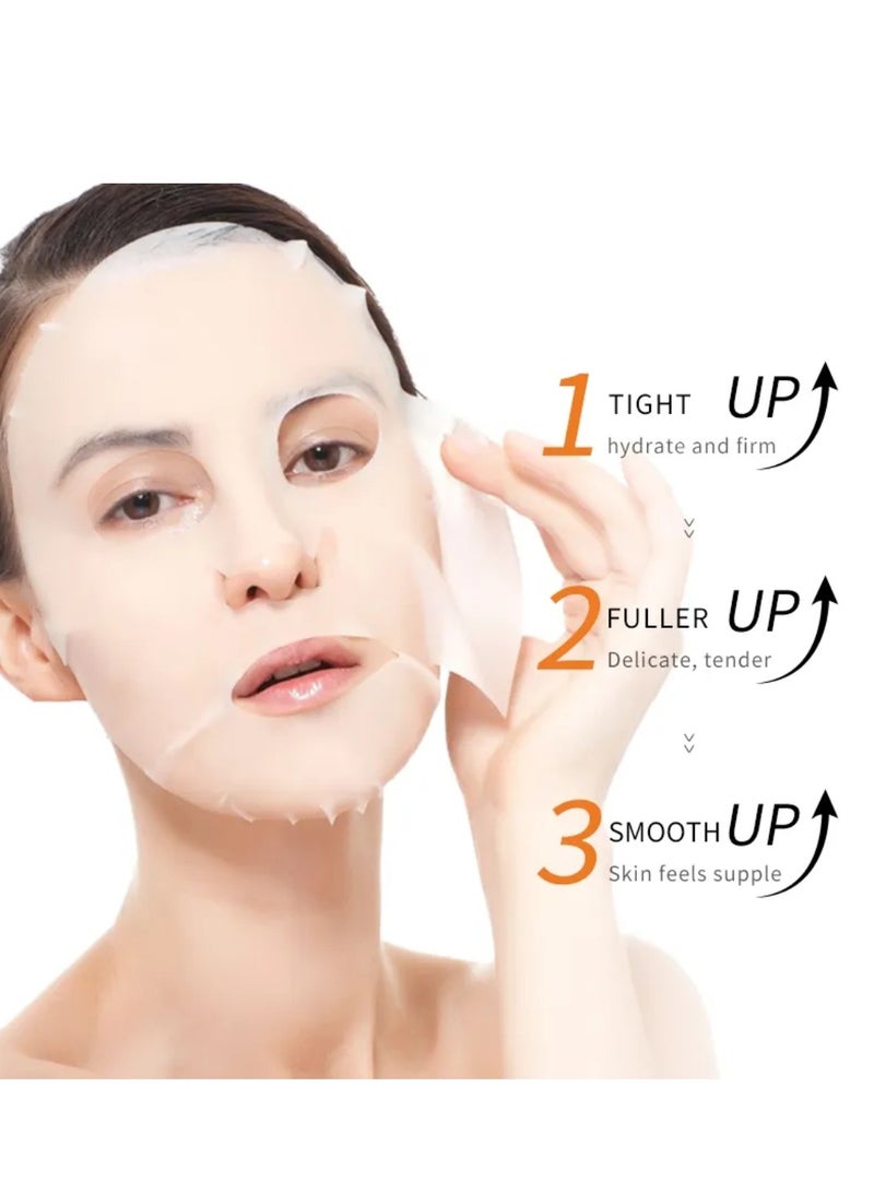 SADOER 10 Pack Turmeric Hydration Soothing Facial Mask Anti Oxidant and Anti Inflammatory Effects Face Mask Sheet for Skincare Soothing Moisturizing Anti Acne Facial Sheet for Women and Men - Image 5
