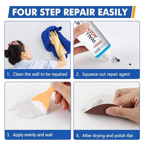 Lyrovo 500g Wall repair paste waterproof Kit Wall Mending Agent Wall Spackle with Scraper Wall Surface Hole Fill Quick and Easy Solution - Image 4