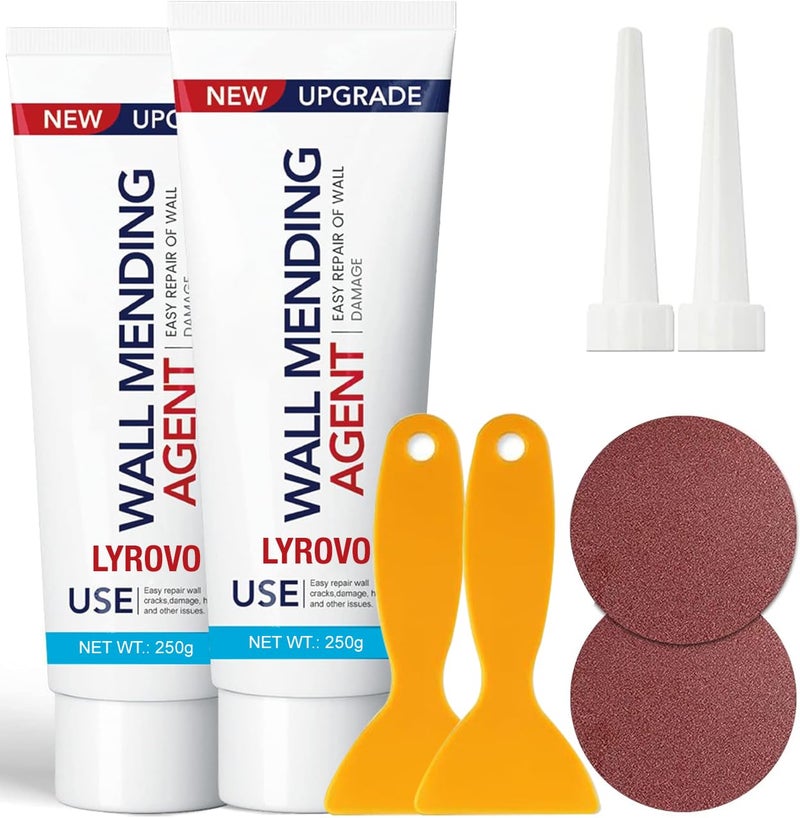 Lyrovo 500g Wall repair paste waterproof Kit Wall Mending Agent Wall Spackle with Scraper Wall Surface Hole Fill Quick and Easy Solution - Image 1