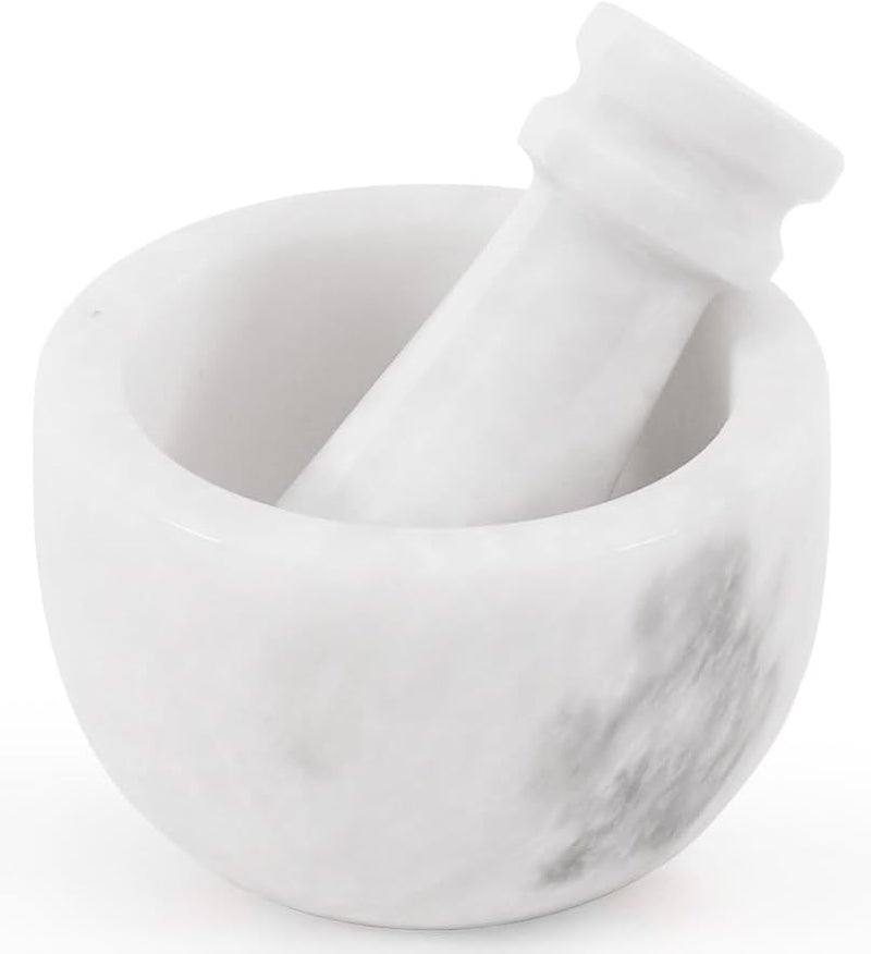 MARBLE RANGE Marble Mortar and Pestle Set 3" Inch White Stone Grinder for Spices, Garlic & Herbs – Heavy Duty Kitchen Mortar Pestle Bowl for Grinding Masala, Pepper & Seasonings – Premium Home & Kitchen Decor - Image 1