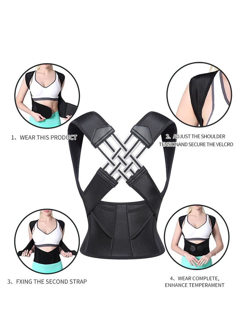 Generic - Back Brace and Posture Corrector for Women and Men Back Straightener Posture Corrector Scoliosis and Hunchback Correction Back Pain Spine Corrector Support Adjustable Posture Trainer - Image 1