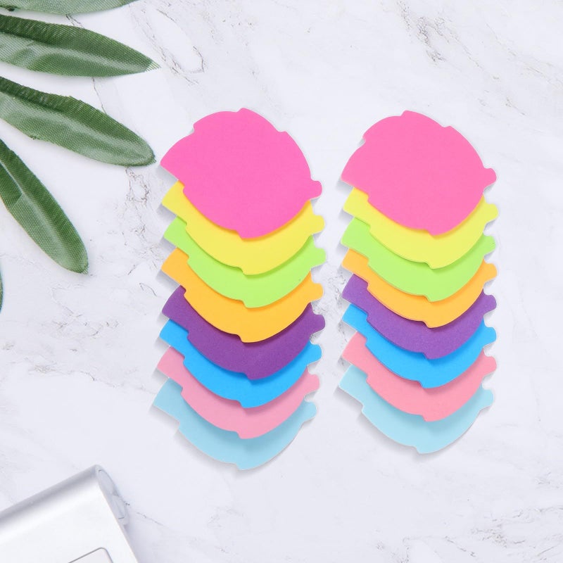 Leaf Shaped Self Stick Notes 16 Pcs Small Adhesive Memo Pads 8 Colorful Fluorescent Shades Random Color Removable Reminder Pads For Home School Office Use - Image 5