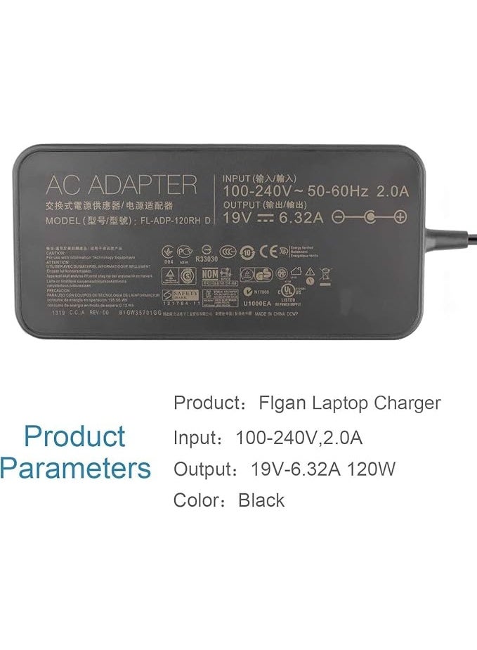 Terabyte 120W 19V 6.32A Charger AC Adapter compatible with ASUS TUF Gaming FX705GM FX705GE FX705GD FX505 FX505GD FX505GE FX505GD FX505DY FX705DY FX505GM TUF705GD - Image 3