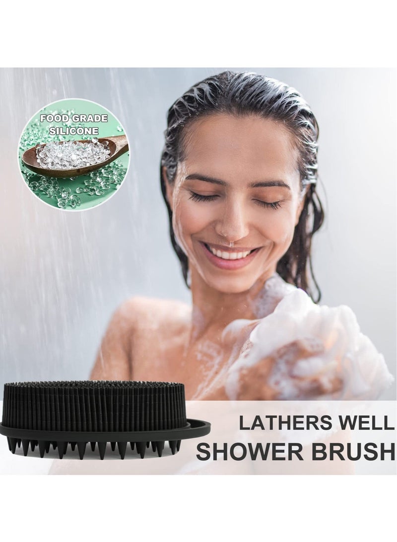 2-in-1 Silicone Body & Scalp Brush – Upgraded Exfoliating Bath Scrubber and Shampoo Massager, Quick-Dry & Hygienic (1PC Black) - Image 3