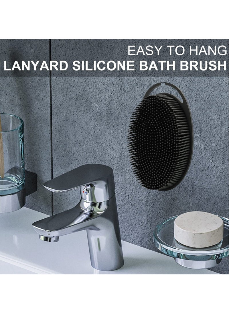 2-in-1 Silicone Body & Scalp Brush – Upgraded Exfoliating Bath Scrubber and Shampoo Massager, Quick-Dry & Hygienic (1PC Black) - Image 5