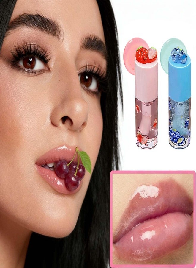 KTouler 4Pcs Hydrating Clear Tinted Lip Gloss Set,Fruit Flavored Cute Lip Gloss For Girls,Long Lasting Nourishing Plumping Lip Oil With High-Shine Finish & Soft Lips - Image 2