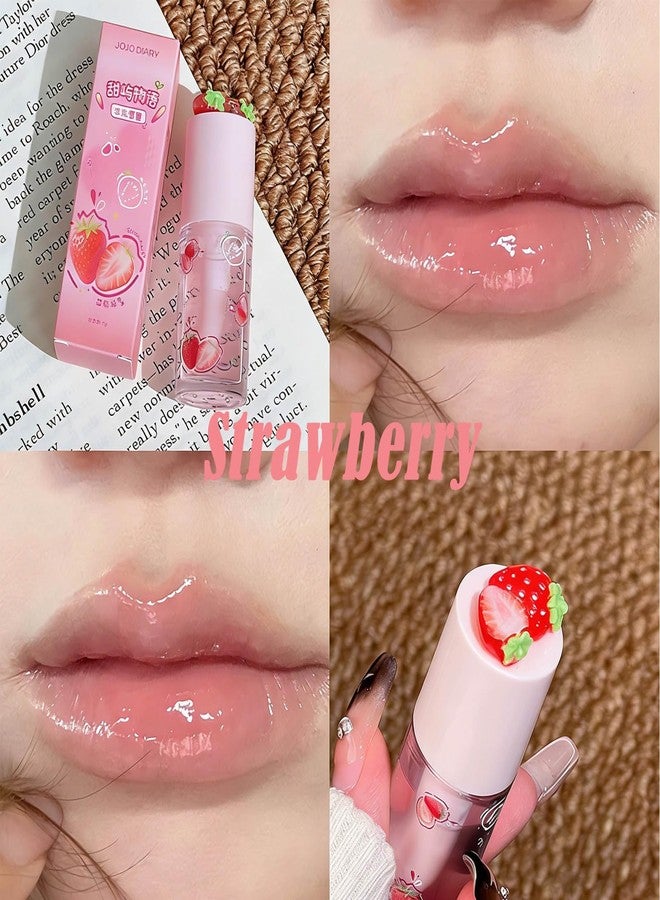 KTouler 4Pcs Hydrating Clear Tinted Lip Gloss Set,Fruit Flavored Cute Lip Gloss For Girls,Long Lasting Nourishing Plumping Lip Oil With High-Shine Finish & Soft Lips - Image 4