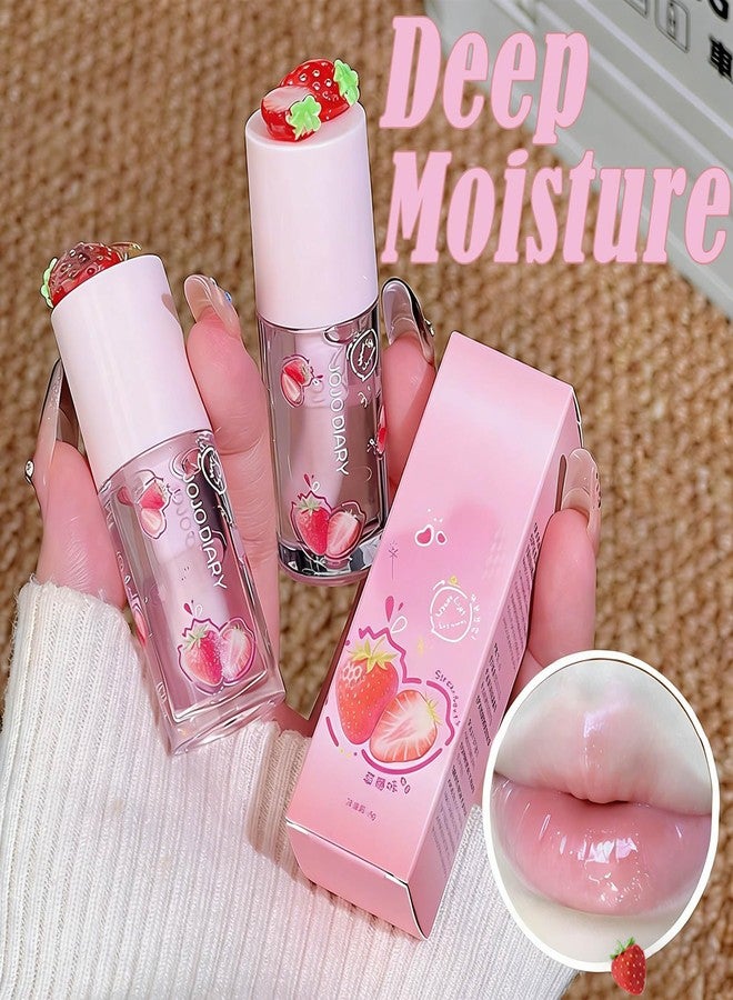 KTouler 4Pcs Hydrating Clear Tinted Lip Gloss Set,Fruit Flavored Cute Lip Gloss For Girls,Long Lasting Nourishing Plumping Lip Oil With High-Shine Finish & Soft Lips - Image 3