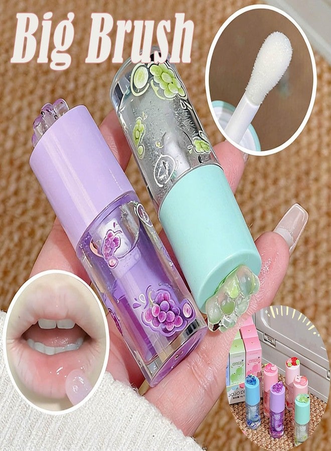 KTouler 4Pcs Hydrating Clear Tinted Lip Gloss Set,Fruit Flavored Cute Lip Gloss For Girls,Long Lasting Nourishing Plumping Lip Oil With High-Shine Finish & Soft Lips - Image 5