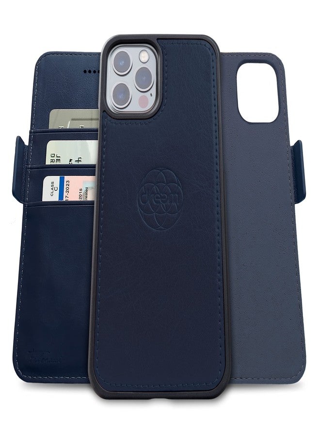 Dreem Fibonacci Wallet Case for iPhone 13 Pro Max | 2-in-1 Detachable Vegan Leather Cover with Built-in Kick-Stand, RFID Blocking Card Holder, MagSafe Compatible[Royal] - Image 1