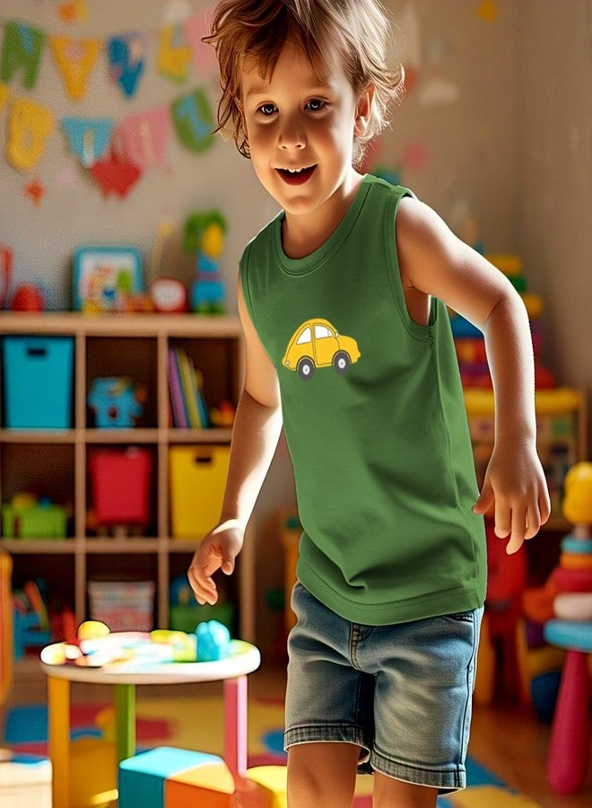 Toddylon سترة أطفال أولاد من توديلون بتصميم عادي بدون أكمام من القطن | سترة مطبوعة | قمة صيفية | سترات أطفال (عبوة من 3) (12-18 شهر) - Image 5