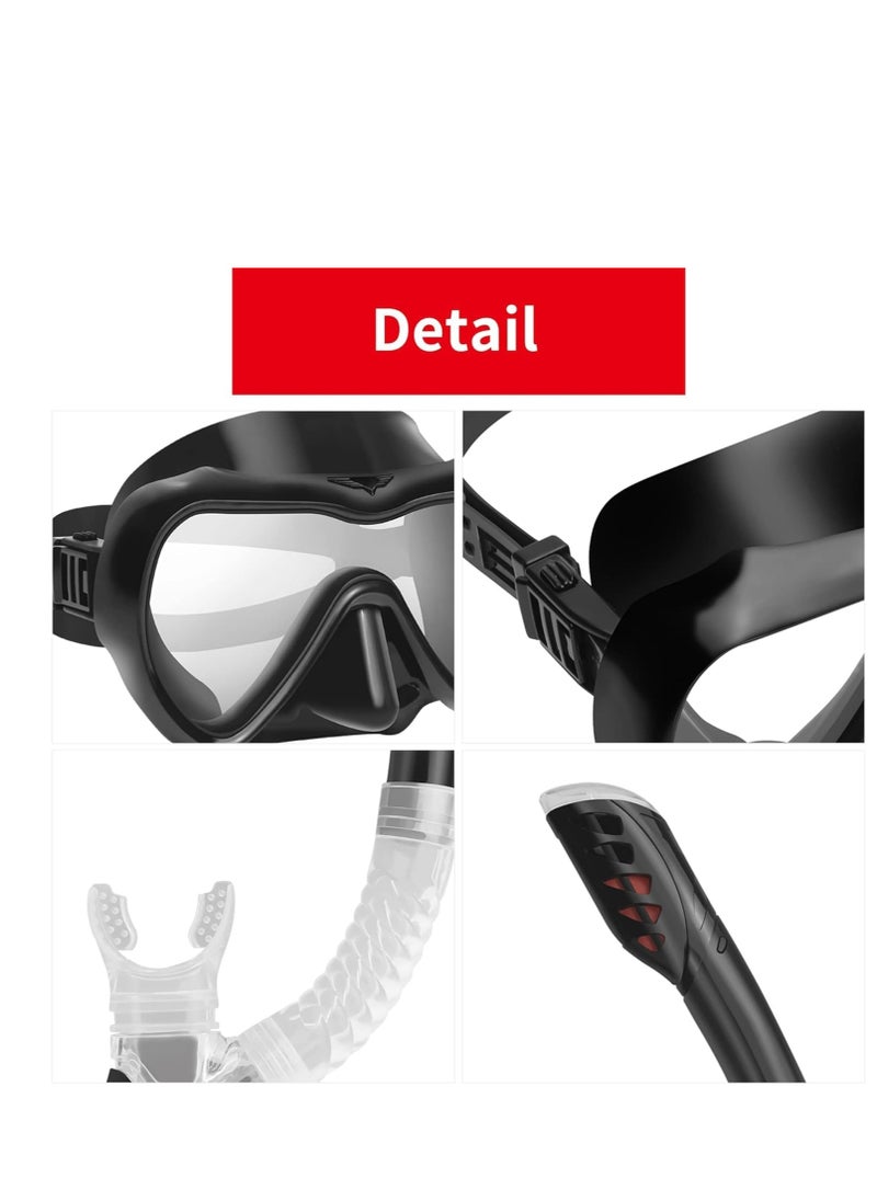 TRASSLE Snorkel Diving Mask,Fold 180°Panoramic Diving Snorkeling Goggle with Latest Dry Top Breathing System, Tempered Glass Anti-Fog Anti-Leak Snorkeling Gear for Adults and Youth  - Image 2