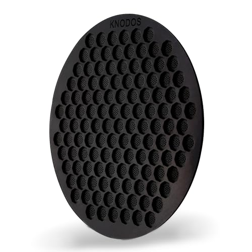 KNODOS 54mm Espresso Puck Screen - Stainless Steel Ultra Thin Espresso Filter Perfect Fit With Breville Barista Express, Pro, Touch, Bambino, Infuser, Easy Clean Design (Black, 54mm)