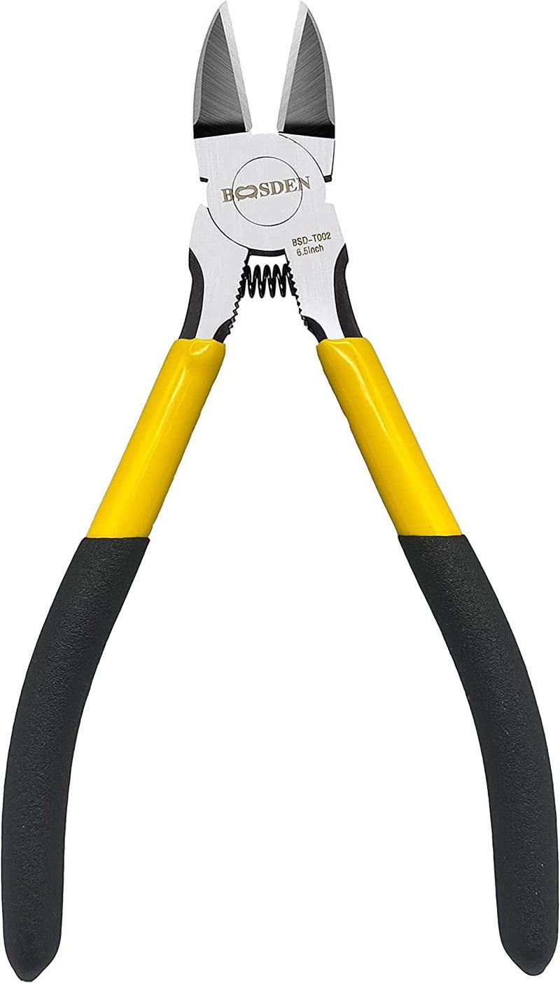 BOOSDEN Wire Cutter,6.5 inch Side Cutters,Spring Loaded Wire Cutters for Crafting,Flush Cutter,Ultra Sharp for Jewelry Making,Flush Cut Pliers,Dikes Wire Cutters,Floral Wire Cutter,Snips - Image 1