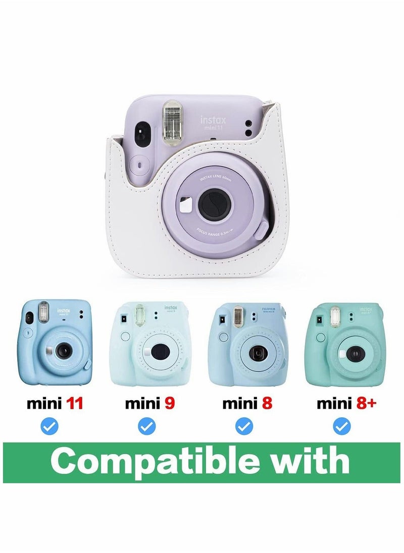 Generic - PU Leather Camera Case for Fujifilm Instax Mini 11, with Adjustable Strap and Pocket (Panda) - Image 1